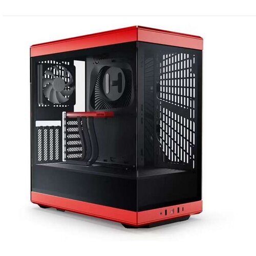 Hyte Y40 Red Black ATX Midi Tower Gaming Case red/black side window Slike