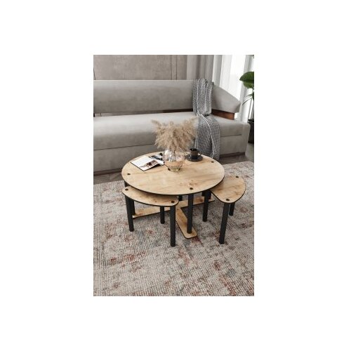Hanah home okrugli set stolova za kafu pizza round (282PTR1566) Slike
