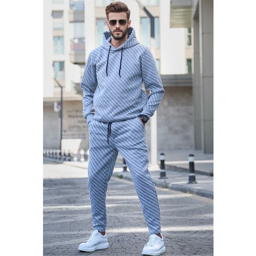 Madmext Gray Hooded Basic Tracksuit Set 5904 Slike