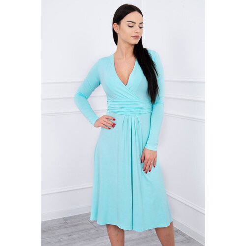 Kesi Dress cut below the bust, long sleeve mint Slike