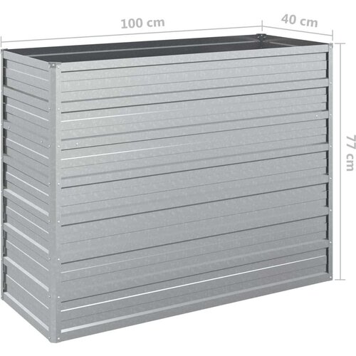 VidaXL Povi&amp;scaron;ena vrtna gredica 100 x 40 x 77 cm pocinčani čelik srebrna Slike