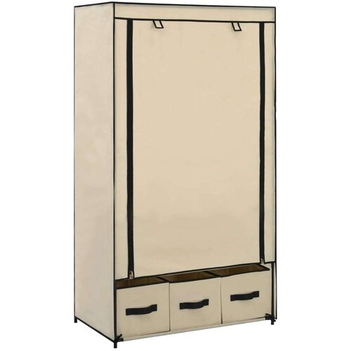  Garderobna omara krem 87x49x159 cm iz blaga, (20824515) Slike