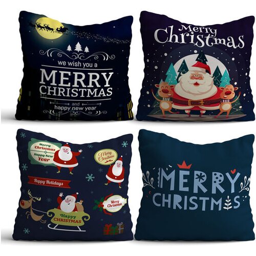 Aberto Design NYXMAS02 Set od 4 ukrasna jastuka, 43 x 43 cm, Teget Cijene