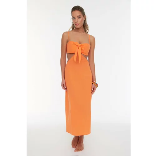 Trendyol Orange Cut Out Lace Detailed Beach Dress