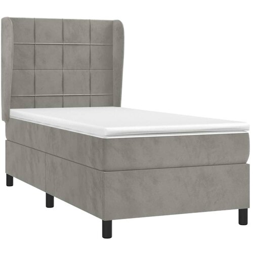 Box spring krevet s madracem svjetlosivi 80 x 200 cm bar&amp;scaron;unasti Slike