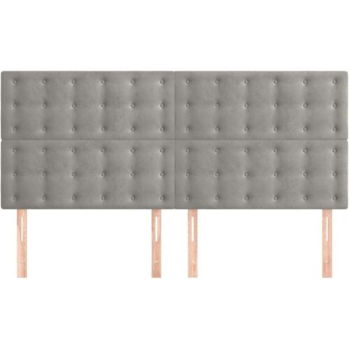  Uzglavlje 4 kom svjetlosivi 100x5x78/88 cm bar&amp;scaron;unasti Slike