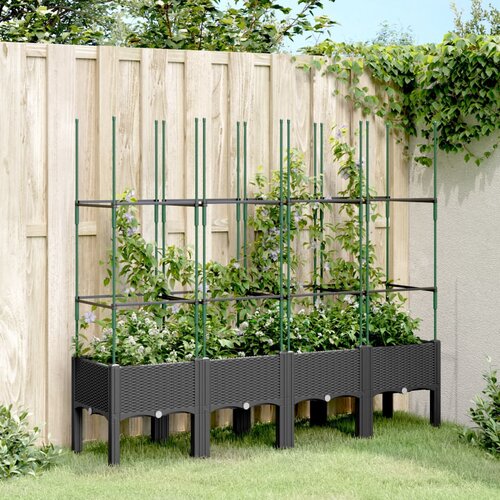 vidaXL Vrtna sadilica s rešetkom crna 160 x 40 x 142 5 cm PP Cijene