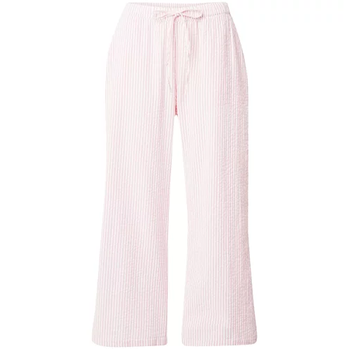 Lindex Pidžama hlače pastelno roza / bijela