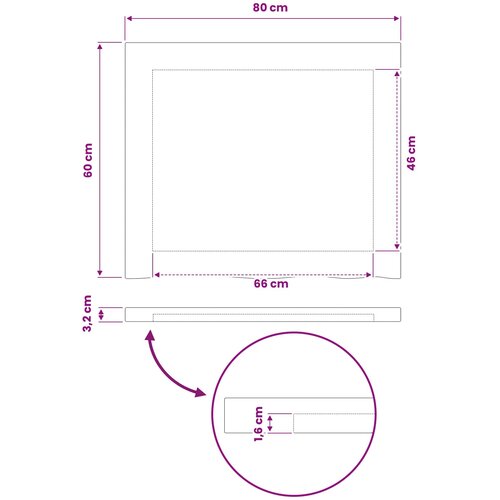  Pravokutni stolni vrh 80 x 60 x 3,2 cm Pravokutni Slike