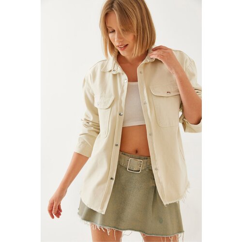 Bianco Lucci Women&amp;#039;s Fillows Skirt Tassel Gabardine Shirt 4438 Slike