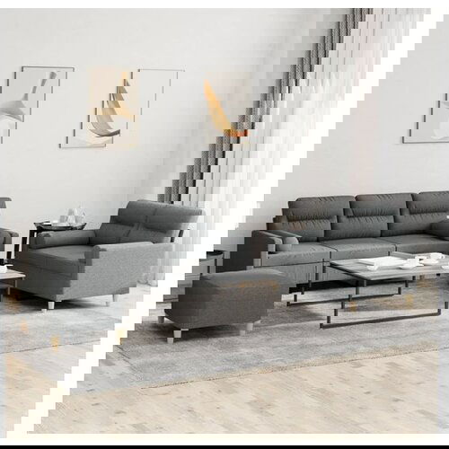 vidaXL 3-dijelni set sofa s jastucima tamnosivi od tkanine Cijene