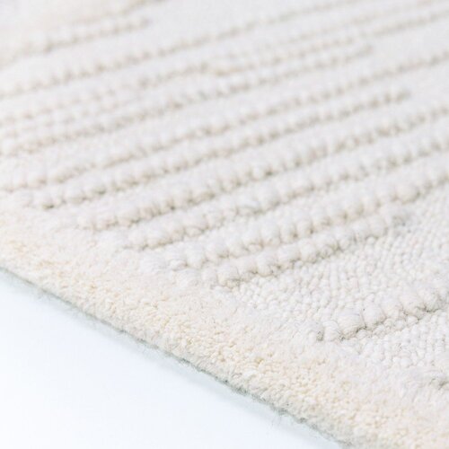 Flair Rugs Bela ročno tkana preproga iz me&amp;scaron;anice volne 200x300 cm Sculptured Blocks &amp;ndash; Slike