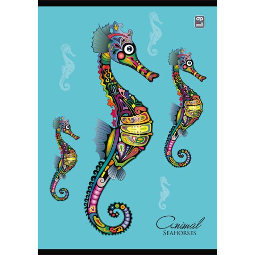 Optimum Sveska sa spiralom tvrdi povez karo A5/80 Seahorses Cene