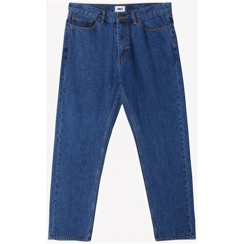 Obey Hlače Bender denim Modra Cene