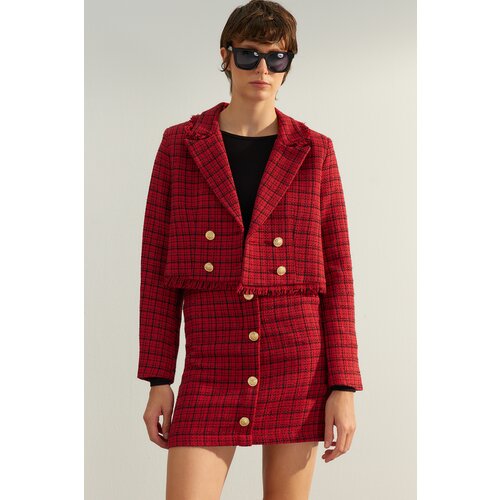 Trendyol Red Premium Woven Blazer Jacket Slike