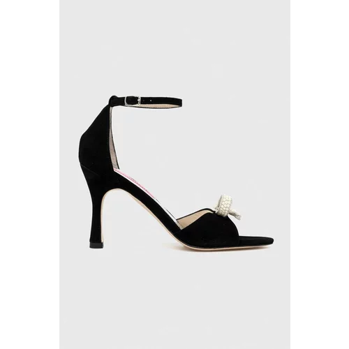 Custommade Sandale od brušene kože Ashley Pearl Bow boja: crna, 999621046