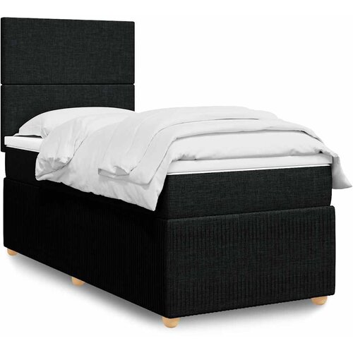  Box spring krevet s madracem crni 90x190 cm od tkanine Cijene