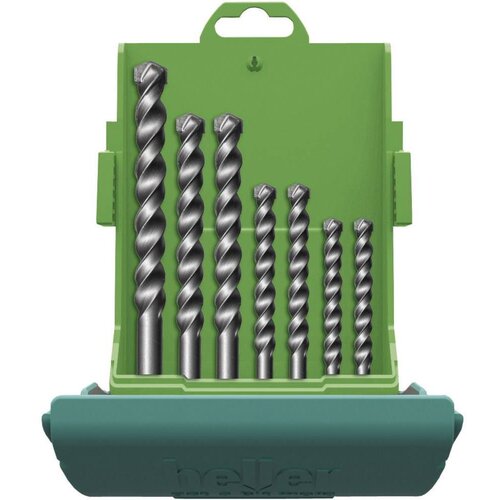 Heller Set svrdla za spiralnu bu&amp;scaron;ilicu za kamen od tvrdog metala 7-dijelni 3015 18037 5 cilindrična dr&amp;scaron;ka 1 Set Slike
