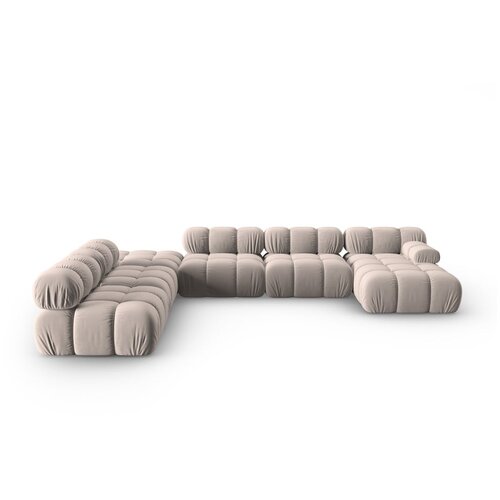 Micadoni Home bež žametna sedežna garnitura 379 cm bellis &amp;ndash; Slike
