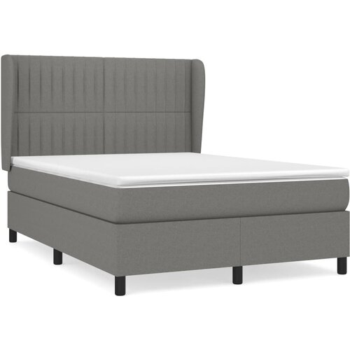 Maison Chic Box spring posteljni - Vzmetna postelja z vzmetnico temno siv 140x190 cm blago SL20131, (21893358) Cene