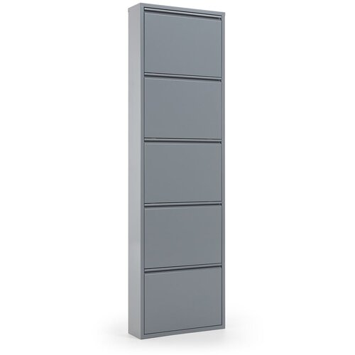 Kave Home sivi metalni cipelar s 5 preklopnih ladica Rox Cijene