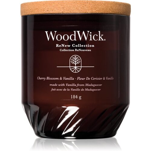 WoodWick Cherry Blossom &amp;amp; Vanilla di&amp;scaron;eča sveča z lesenim stenjem 184 g Slike