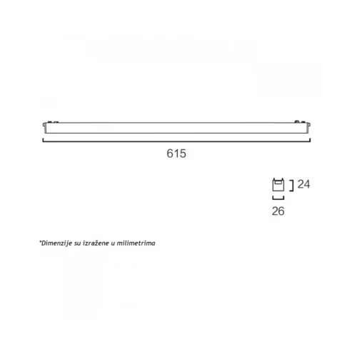  magnetic slim svetiljka LED26-600F 20W 3000K 150&amp;deg; 48V dc bela Slike
