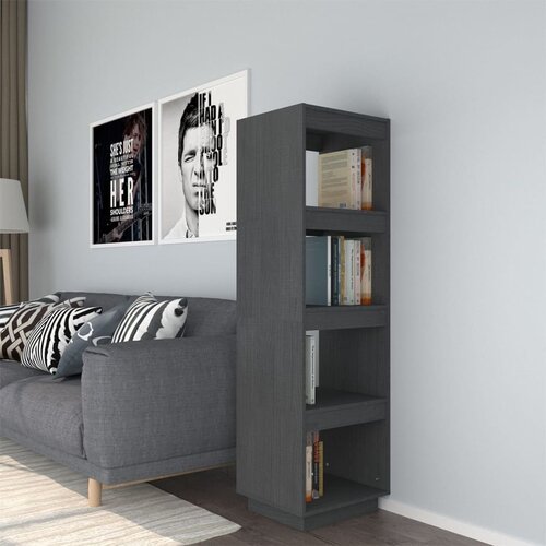 Furnova Knjižna omara za razdelitev prostora siva 40x35x135 cm borovina, (21950932) Slike