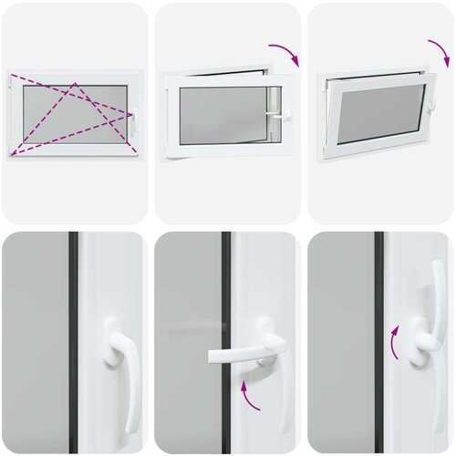  Prozor za podrum RISOR Bijeli 90 x 60 cm PVC i staklo - Bijeli 90 x 60 cm (trostruki sloj) Nagibanje i okretanje lijevo Slike