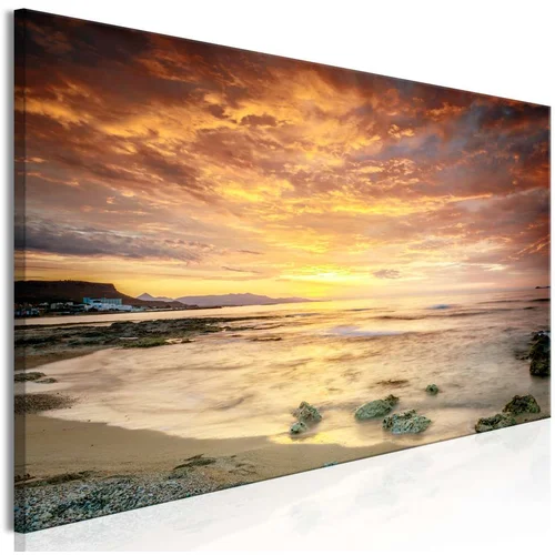  Slika - Beach in Crete (1 Part) Narrow Orange 150x50