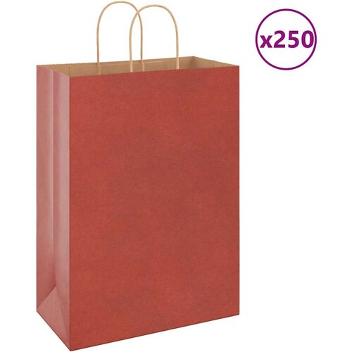  Papirnate vrećice 250 kom s ručkama crvene 32x17x44 cm Cijene