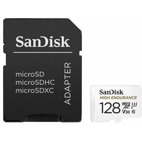 Sandisk High Endurance MicroSDXC Memorijska kartica, 128 GB, 100/40 MB/s + SD Adapter Cene