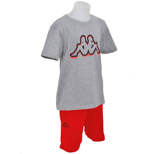 Kappa set majica i šorts laxo sivo-crveni Slike