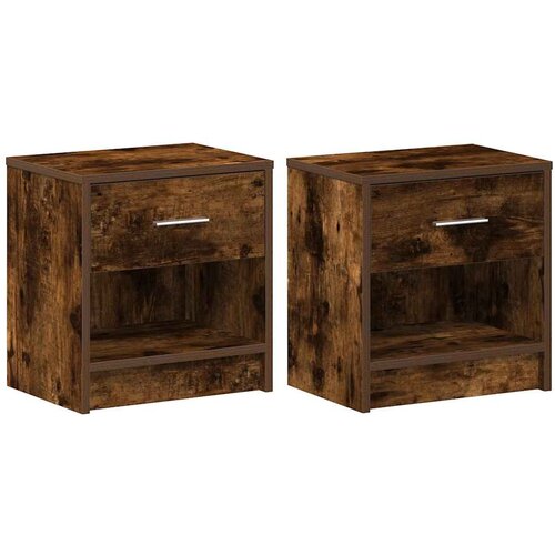 vidaXL Nočne omarice 2 kosa s predalom dimljen hrast 39x28x41 cm, (5000298653) Cene