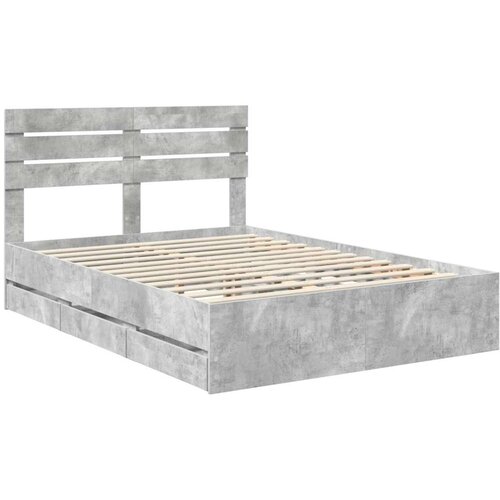  Okvir za krevet s ladicama Betonski sivi 160 x 200 cm - Beton siva 160 x 200 cm Slike