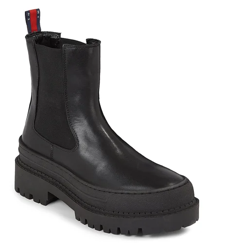 Tommy Jeans Gležnjarji Chelsea Tjw Chelsea Foxing Boot EN0EN02289 Black BDS