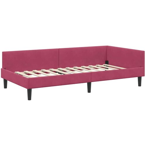  Kutni krevetni okvir s madracem 2 kom. Vinska crvena 100 x 200 cm Slike