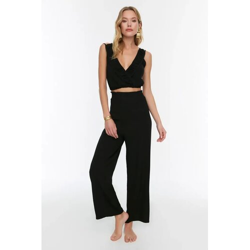TRENDYOLMILLA Ženski komplet bluza i pantalone Tbess22Au0043, Crni Slike