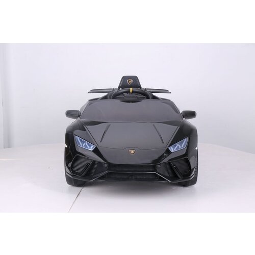 Dečiji auto Lamborghini Huracan crni sa mekim gumama i kožnim sedištem Slike