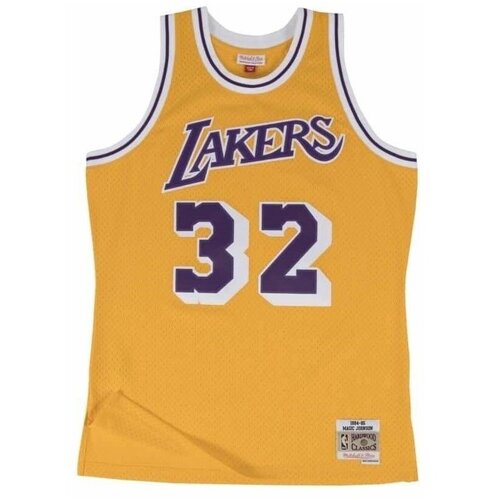 Mitchell And Ness Nba Swingman Jersey 20 Los Angeles Lakers 198485 Magic Johnson žuta Slike