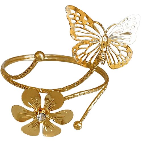 INF Komplet 2 kovinskih držal za zavese z metulji in cvetovi - eleganten dekor oken Gold, (5000071060) Cene