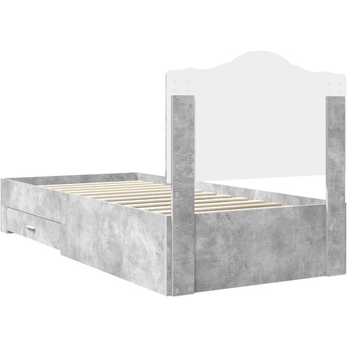  Krevetna konstrukcija s ladicama Betonski sivi 100 x 200 cm Slike