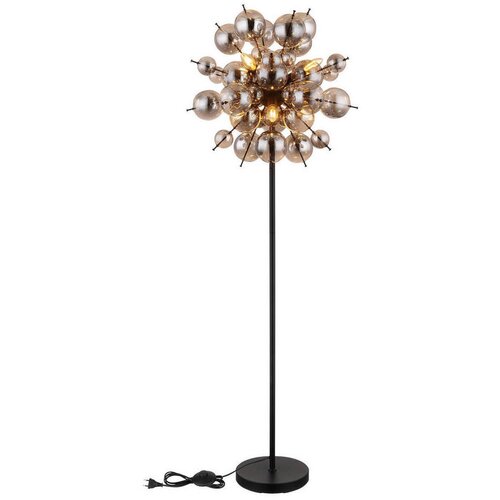 Globo 15633SS - Podna lampa UDO 6xE14/25W/230V crna/dimna Slike