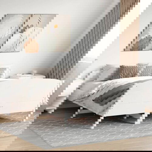 Furnova Posteljni okvir brez vzmetnice bel 140x190 cm trdna borovina, (21944135) Cene