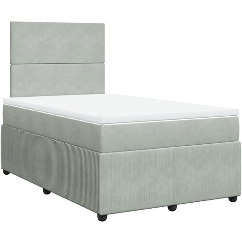 vidaXL Box spring postelja z vzmetnico svetlo siva 120x190 cm žamet, (21309328) Cene