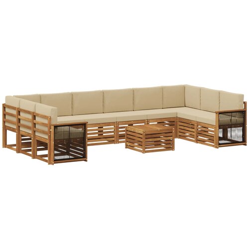 vidaXL Zunanja garnitura za sedenje z blazino 8 pcs Naravna, (5000272031) Cene