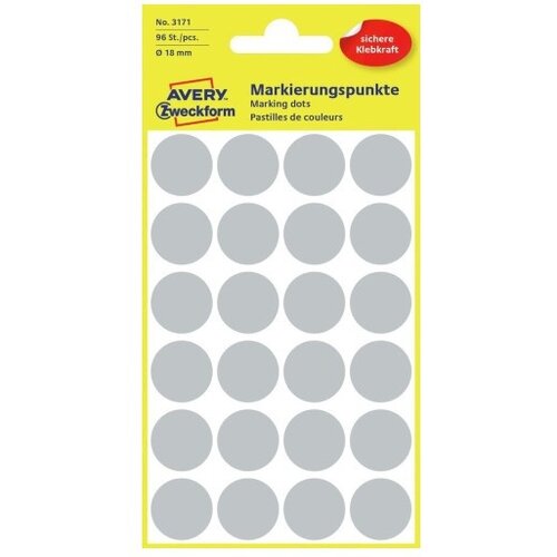  Etikete zweckform okrogle fi-18mm ZWECKFORM - 3171 SIVE Slike