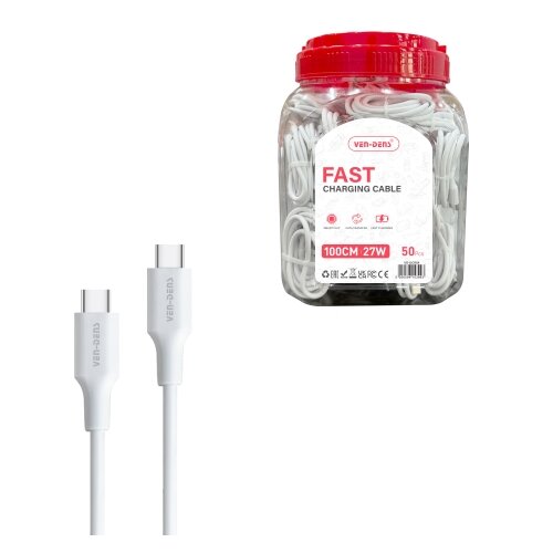  Ven Dens USB kabl VD-DCR 05 Type C na Type C 60W 1m 1/50 kom. BELI Slike