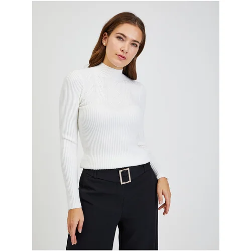 Orsay White women's ribbed sweater - Ladies