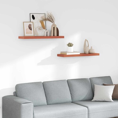  Polica na zidu 2 pcs Crvena 90 x 23,5 x 4 cm Konstruirano drvo Cijene